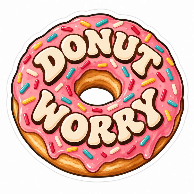 Donut Worry Die-Cut Sticker