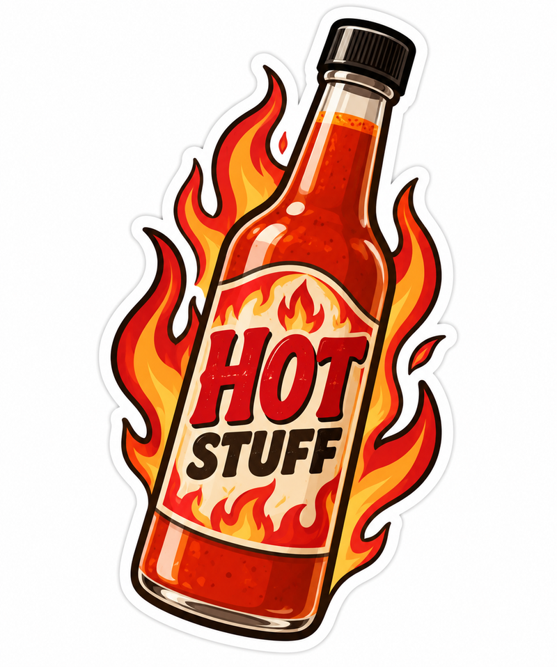 Hot Stuff Die-Cut Sticker