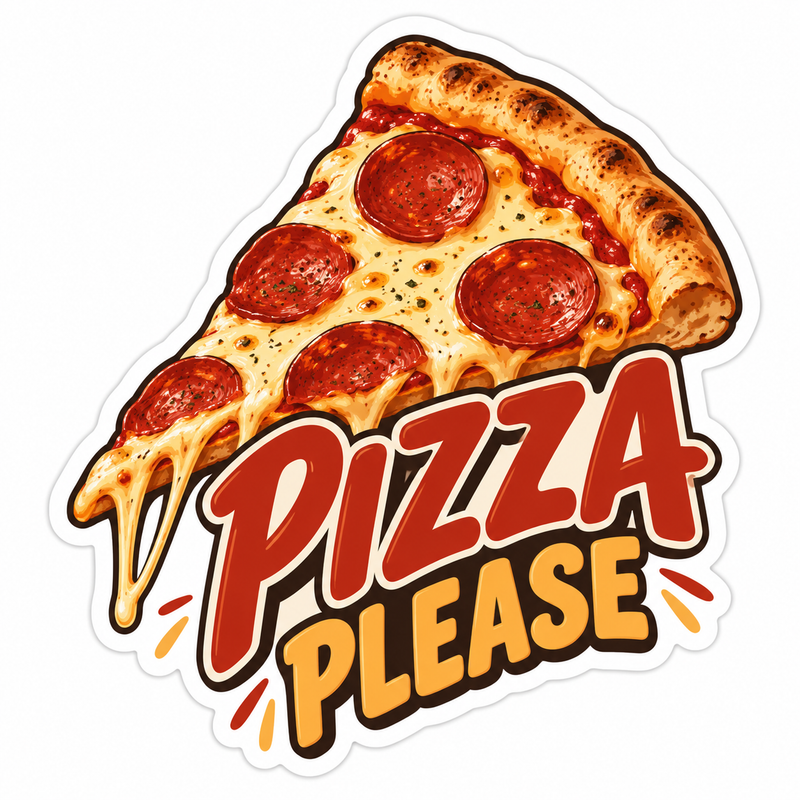 Pizza Please Die-Cut Sticker
