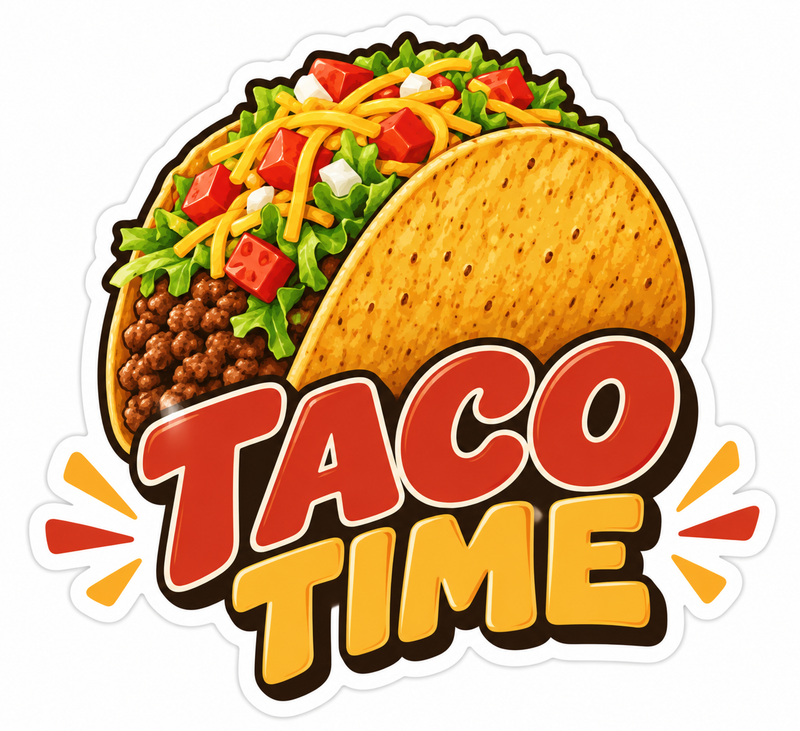 Taco Time Die-Cut Sticker