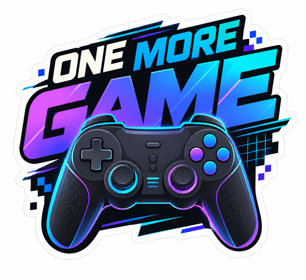 One More Game Die-Cut Sticker