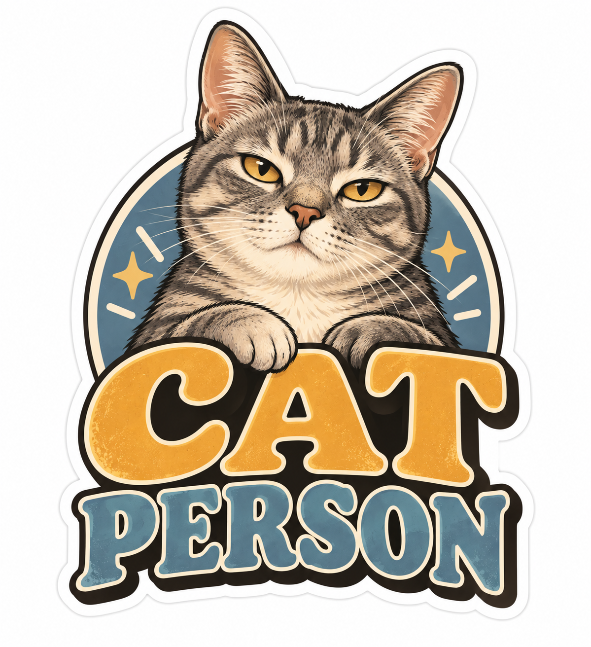 Cat Person Die-Cut Sticker