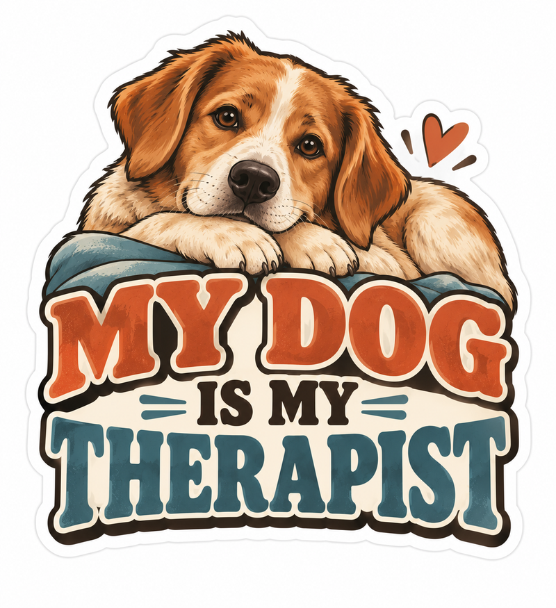 My Dog Is My Therapist Die-Cut Sticker