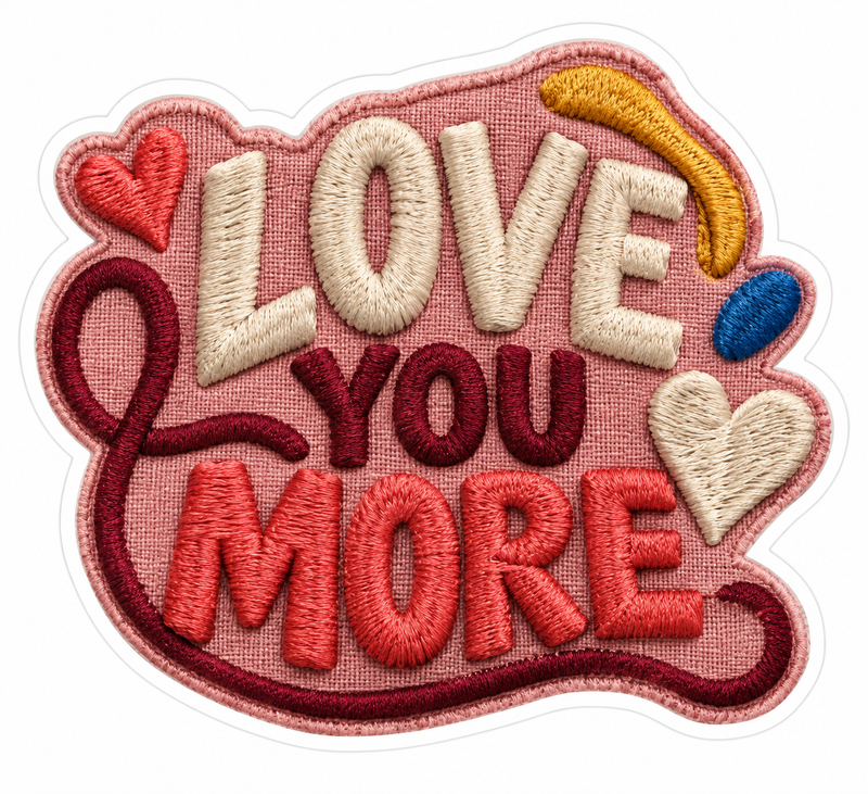 Love You More Die-Cut Sticker