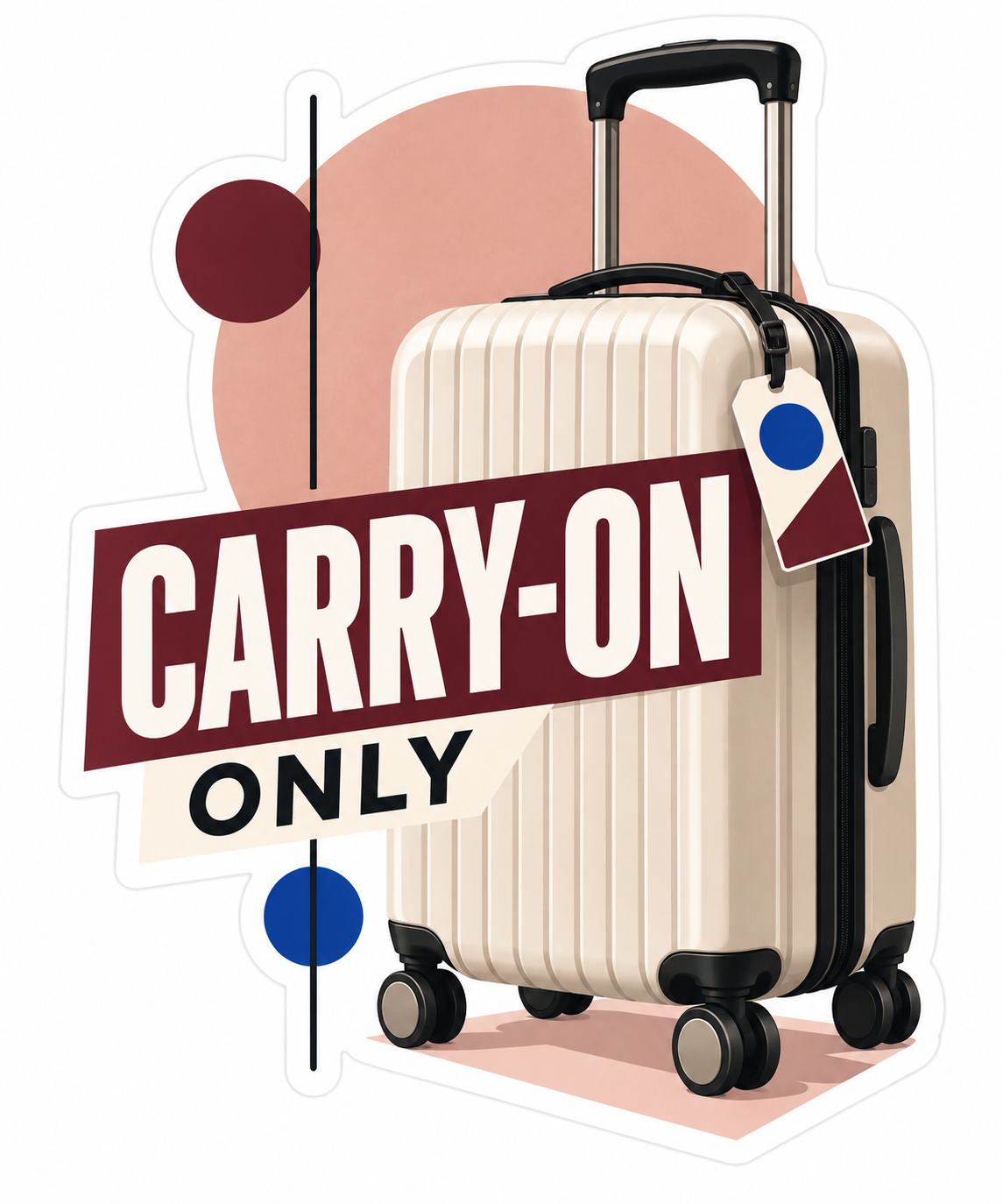 Carry-On Only Die-Cut Sticker