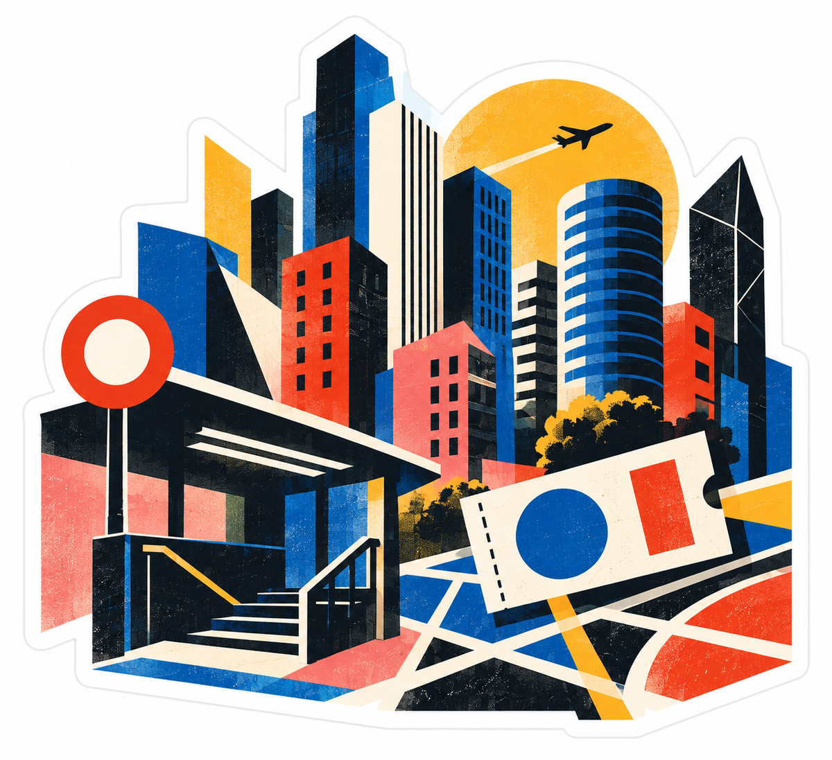 City Hopper Die-Cut Sticker