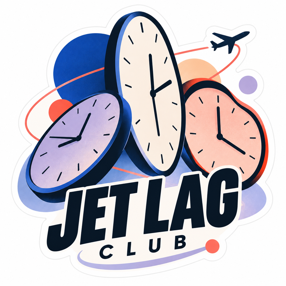 Jet Lag Club Die-Cut Sticker
