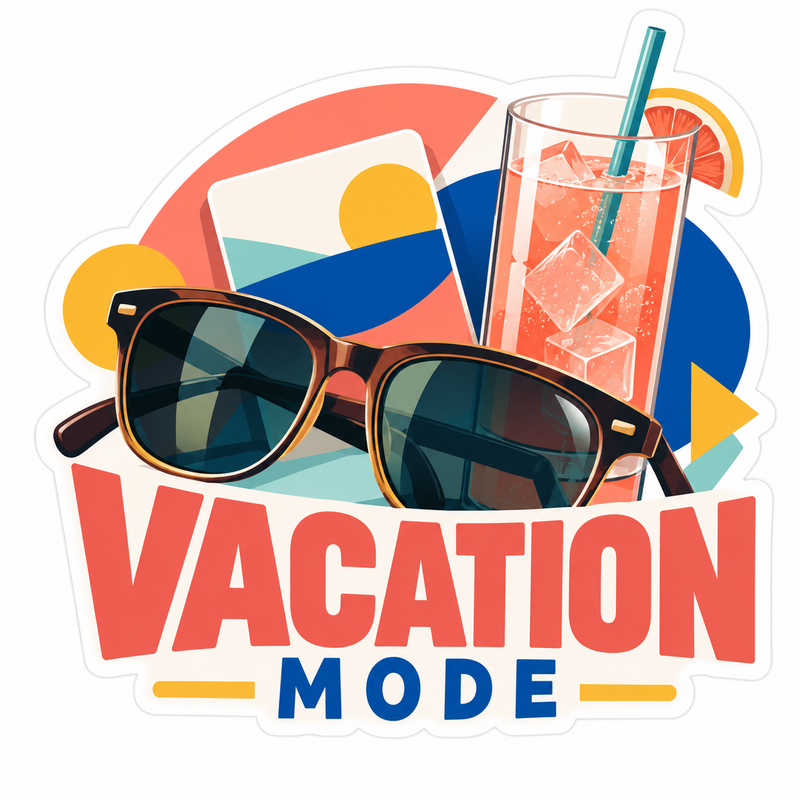 Vacation Mode Die-Cut Sticker